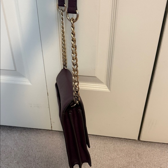 Michael Kors Deep Plum Leather Crossbody with Chain Strap - Picture 4 of 10